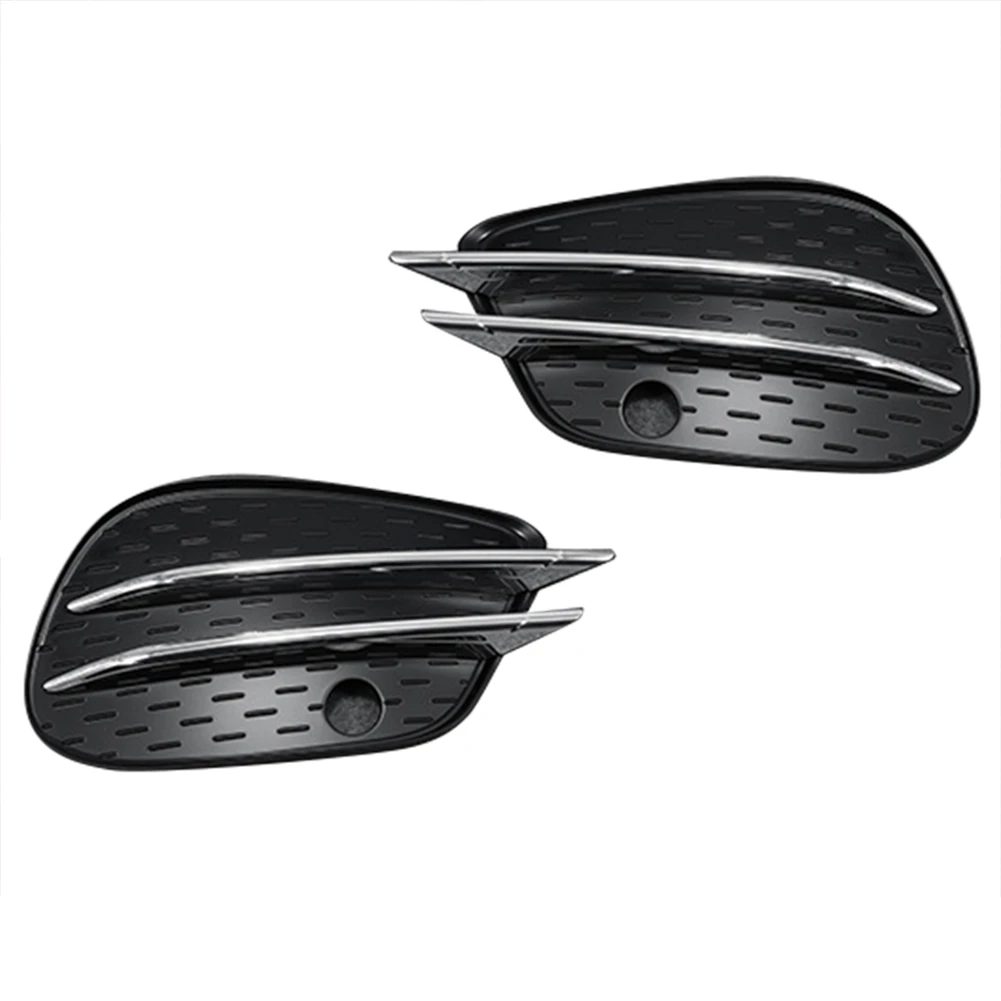 

1Pair Front Bumper Air Knife Fog Lamp Trim Cover for Mercedes Benz GLE GLS Class W166 X166 2015-2019 Silver