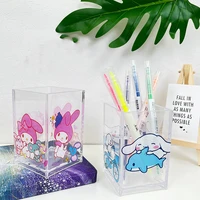 cartoon sanrio pen container cinnamoroll accessories kawaii beauty cute anime pencil case desktop storage toys for girls gift