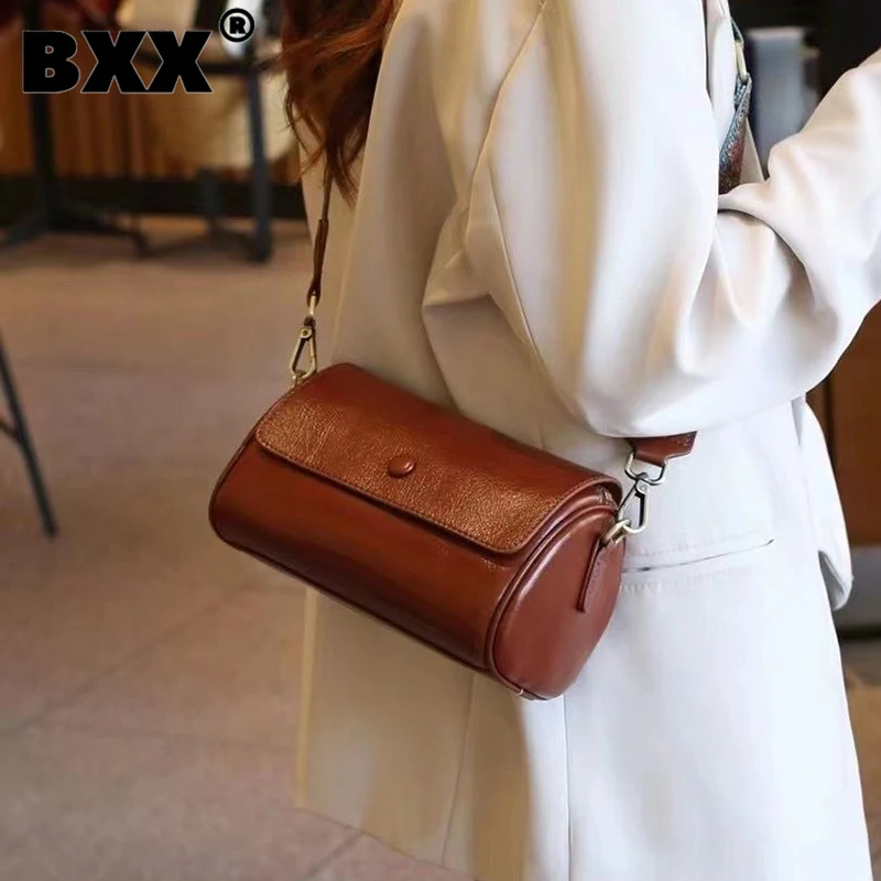 

[BXX] Shoulder Crossbody Bag For Women 2023 New Fashion Leather Solid Color Female Travel Casual Trendy Portable Bags 8AB736