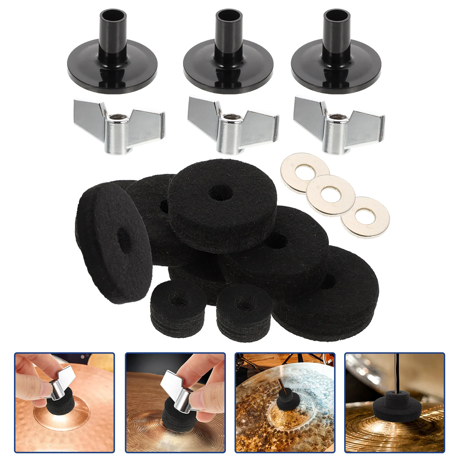 

Drum Pad Cymbal Felt Set Pads Kituseful Accessorypractical Gadgets Nonreplacement Accessories
