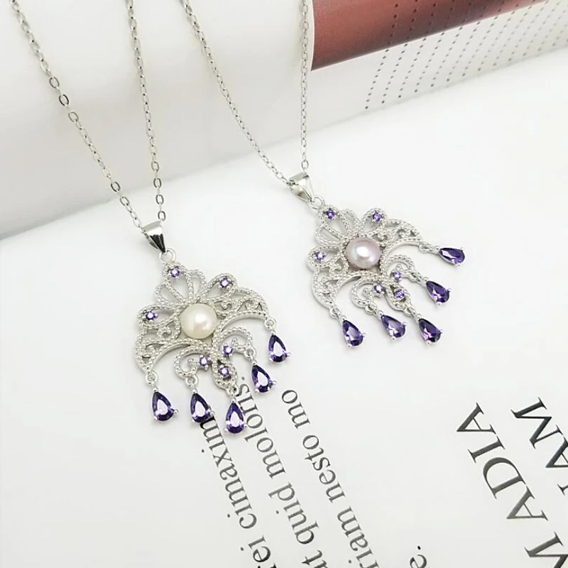 

[MeiBaPJ]Fashion Grade AAAA Freshwater Pearl Jewelry for Women Water Drop Pendant Necklace With S925 Sterling Silver Jewelry