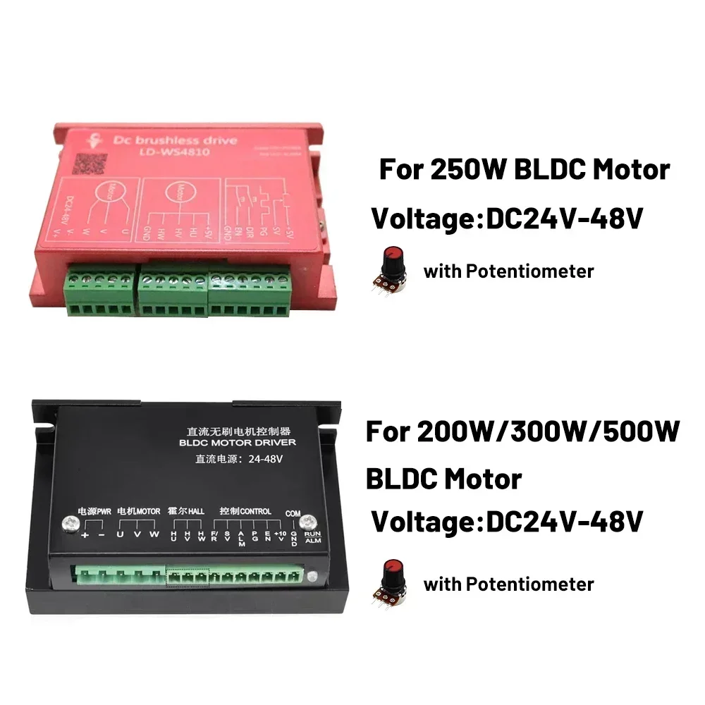 Бесщеточный двигатель шпинделя BLDC DC48V ER11 ER16 200 Вт/250 Вт/300 Вт/500 Вт с датчиком Холла