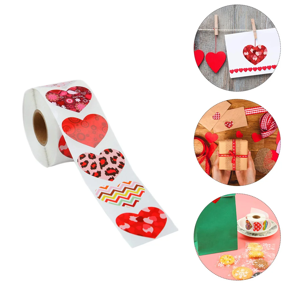 

Heart Stickers Sticker Gift Favors Envelope Label Tags Day Valentinesdecorative Labels Wedding Roll Funky Adhesive Self