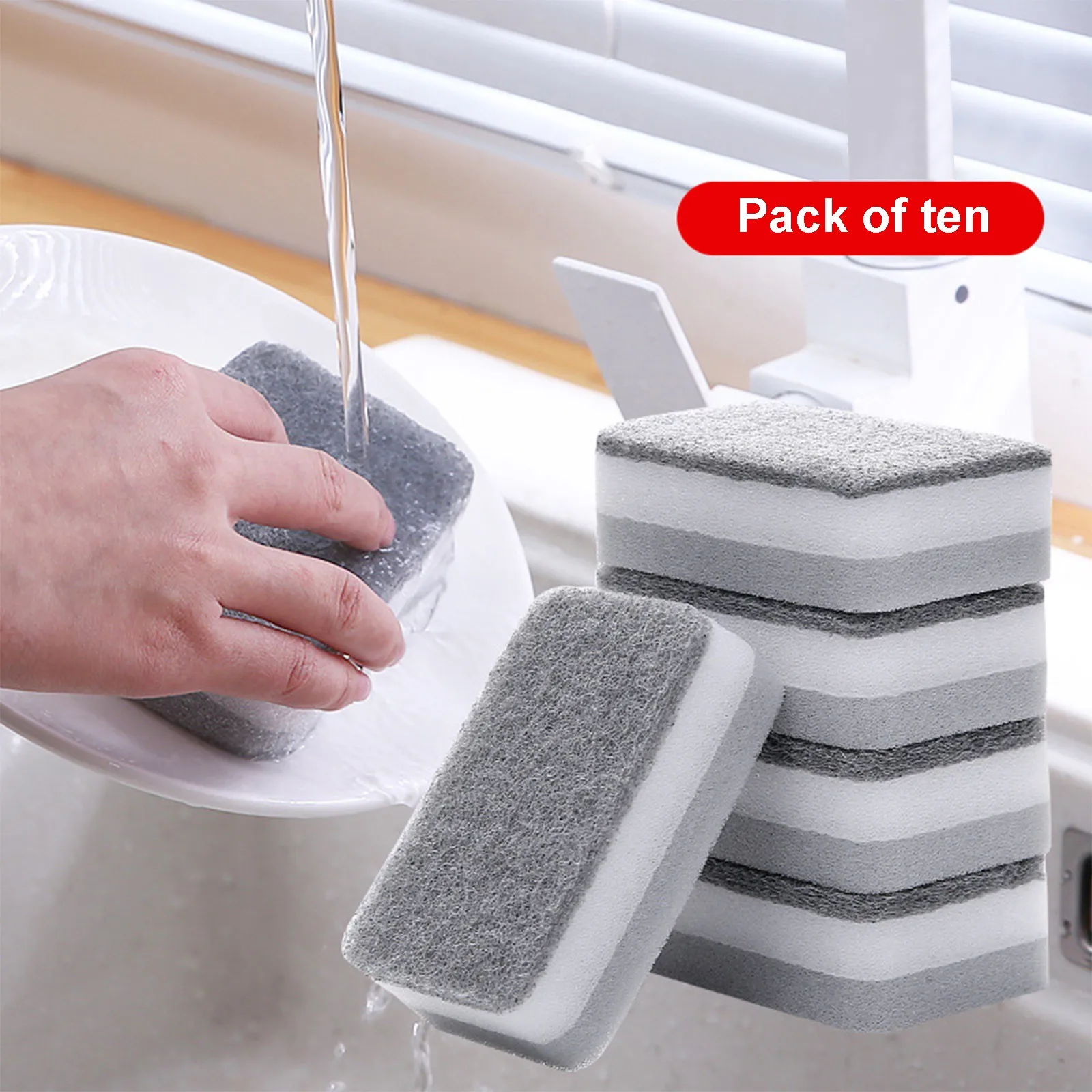 

Heavy Duty Cellulose Scrub Sponge Dual Sided Dishwashing Sponge For Kitchen 10 Pack Boot Scrubbers
