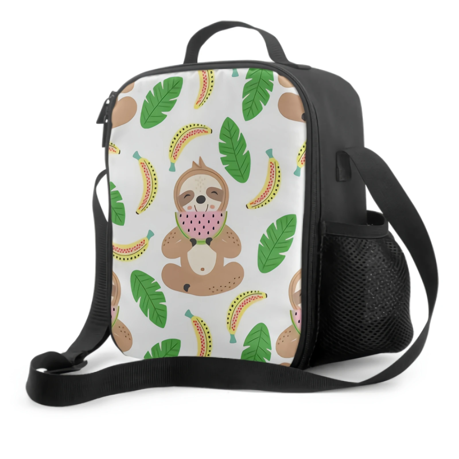 

Cute Sloth And Fruit Lunch Box Insulated Meal Bag Cute Animal Tropical Summer Pattern Lunch Bag Food Container for Travel Picnic