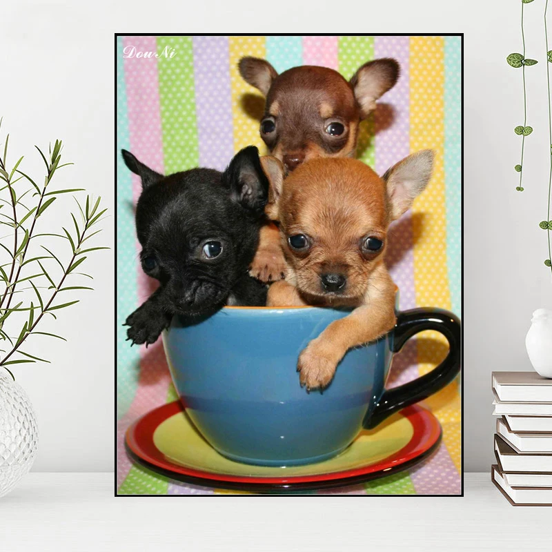 Бриллиантовая живопись наборы для рисования маленькие животные настенное