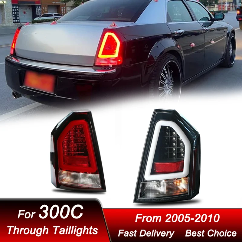 Фото Светодиодные задние фонари для Chrysler 300C 05-10, стиль E-MARK DOT, динамический указатель поворота, комплект задних фонарей. №4