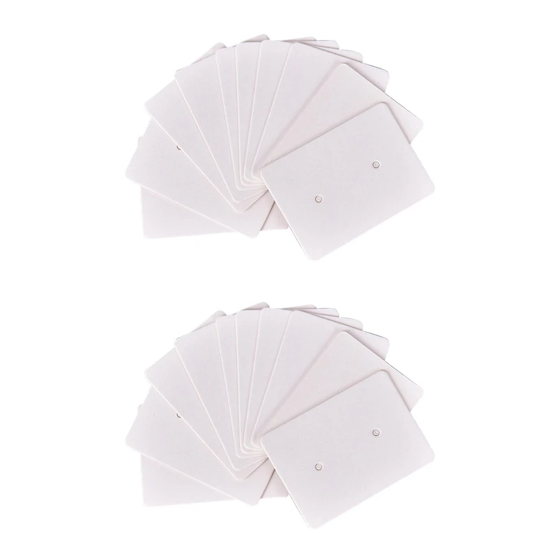 

200Pcs Blank Earrings Ear Studs Tag Paper Display Card Hanging Jewelry White