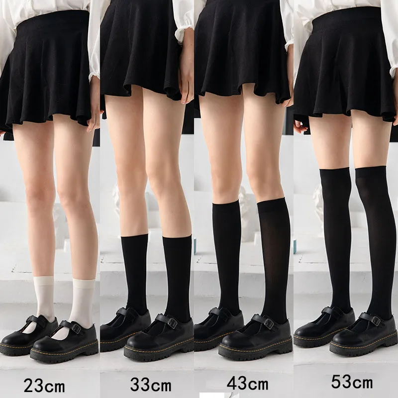 

JK Woman Velvet Stockings Black White Over Knee Lolita Long Socks Fashion Kawaii Cosplay High Socks For Girls Sexy Nylon