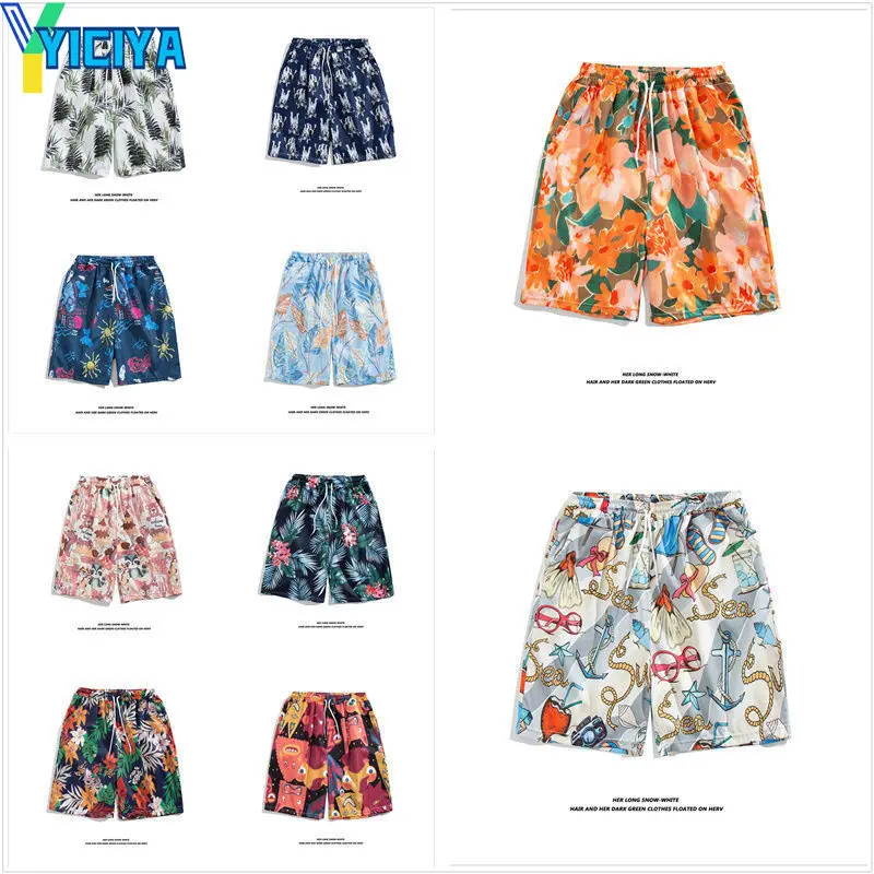 YICIYA Thin Flower Printing Men And Women's Shorts Summer Loose Casual Couple Shorts Streetwear Y2k Clothes Beach Board Shorts