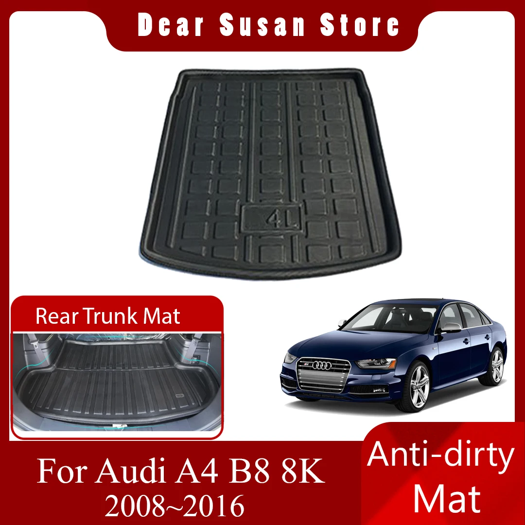 

Car Rear Trunk Mat for Audi A4 B8 8K 2008~2016 Panel Tray Waterproof Pad Space Boot Carg Cover Carpet Luggage Custom Accessories