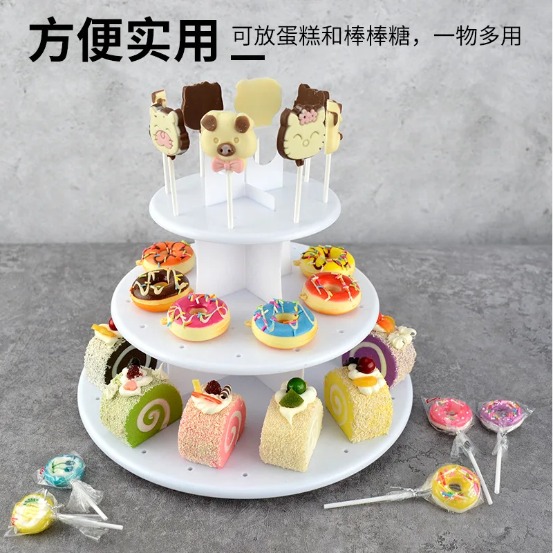 48 отверстий для вечеринки торта поп-леденец подставка полка 3-х ярусный держатель