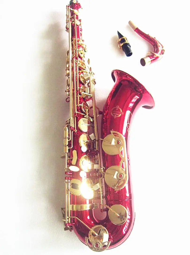 

Новый высококачественный тенор Sax Suzuki B-Flat саксофон розово-красный золотой Латунный Sax с фотоэлементами