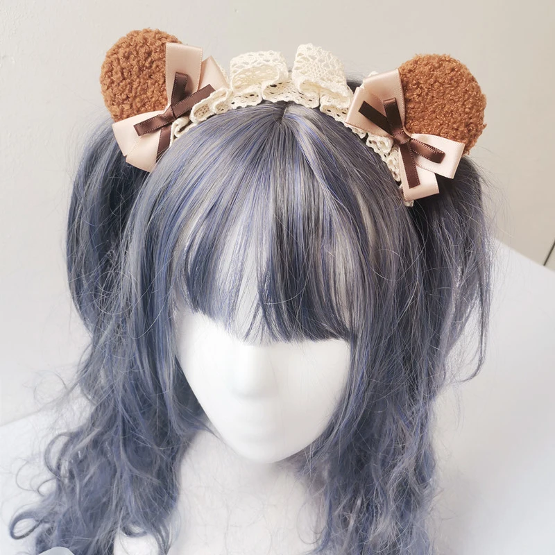 

Lovely Bear Ears Hair Hoops Soft Plush Animal Ear Hairbands Girls Cosplay Anime Headbands Headwear Fashion Hair Accessories Gift