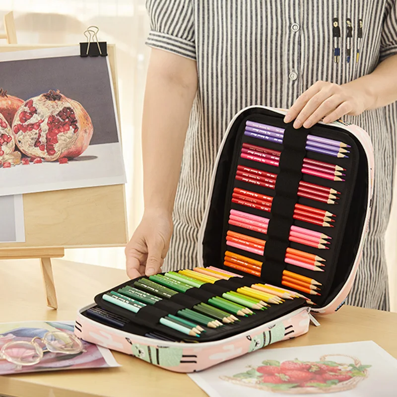 

Fits For 200 Pencils Girls Boys School Pencil Case Big Waterproof Pen Box Large Storage Pencilcase 4 Layers Cartridge Stationery