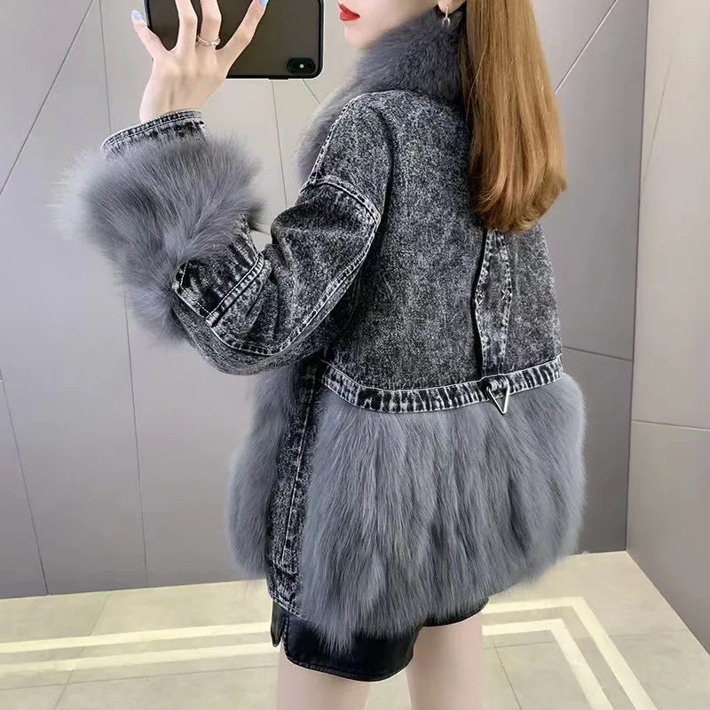2022 Winter New Women Plush Jacket High Quality Mid Length Single Breasted Fleece Warm Faux Fur Coats Elegant Female Clothing