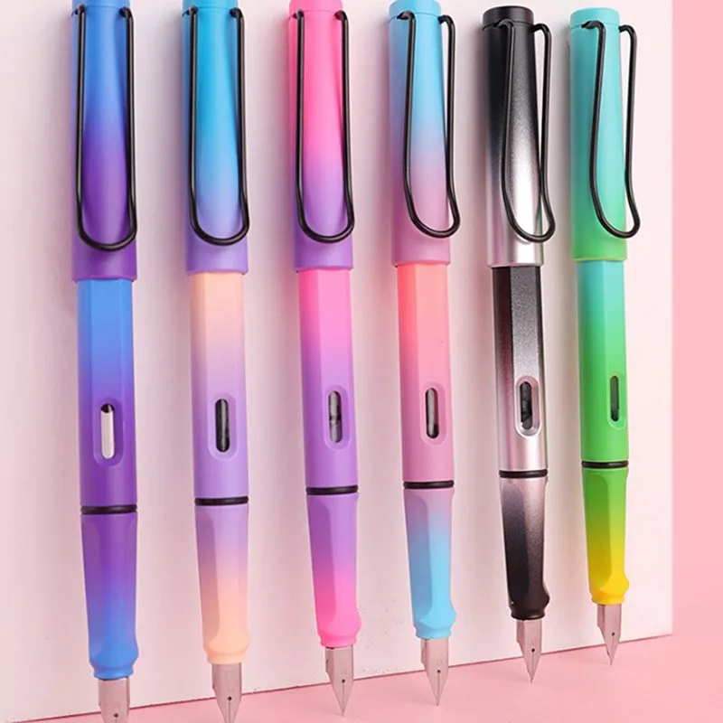 

1 Pc New Fashionable And Popular Plastic Student Calligraphy Fountain Pen Gradient Pen Calligraphy Practice Can Be Fixed Tools