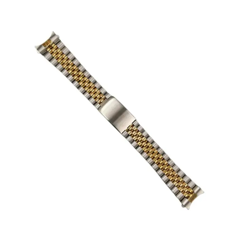 Vintage 18mm 19mm 20mm Stainless Steel Jubilee Curved End Watch Strap Band Fit for RLX 1675 1665 1680 16750 1016 14270 114270