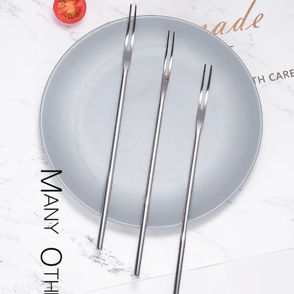 

Forks Fruit Appetizer Fork Dessert Cocktail Picks Pickle Escargot Mini Cake Cutlery Table Steel Flatware Stainless Dinner