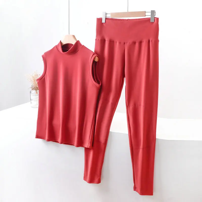 Fdfklak XL-8XL Casual Sleepwear Pijamas New Velvet Warm Pajamas For Women Large Size Sleeveless Vest Pant Suit Pyjama Pour Femme