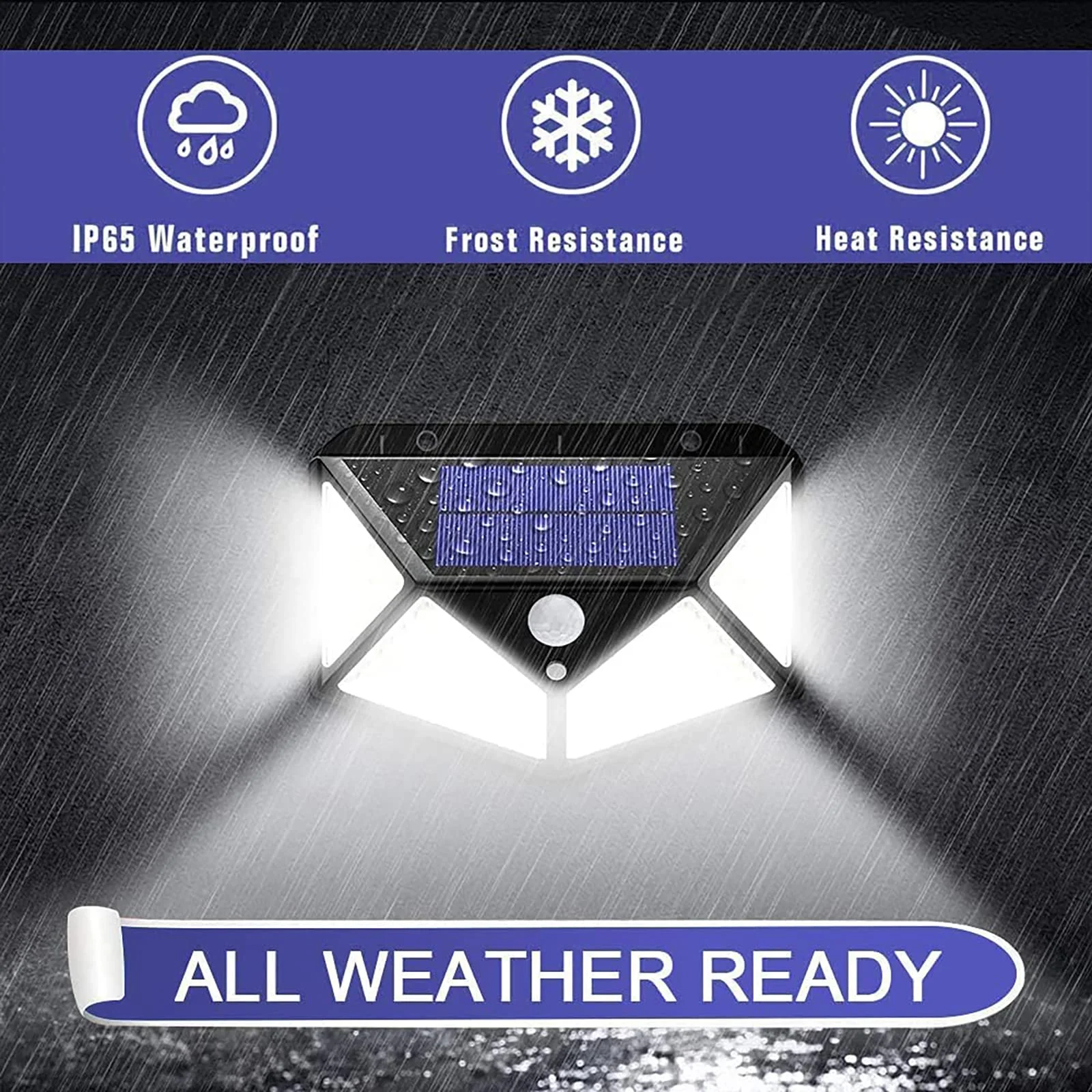 Уличная лампа на солнечной батарее с датчиком движения 100 светодиодов |