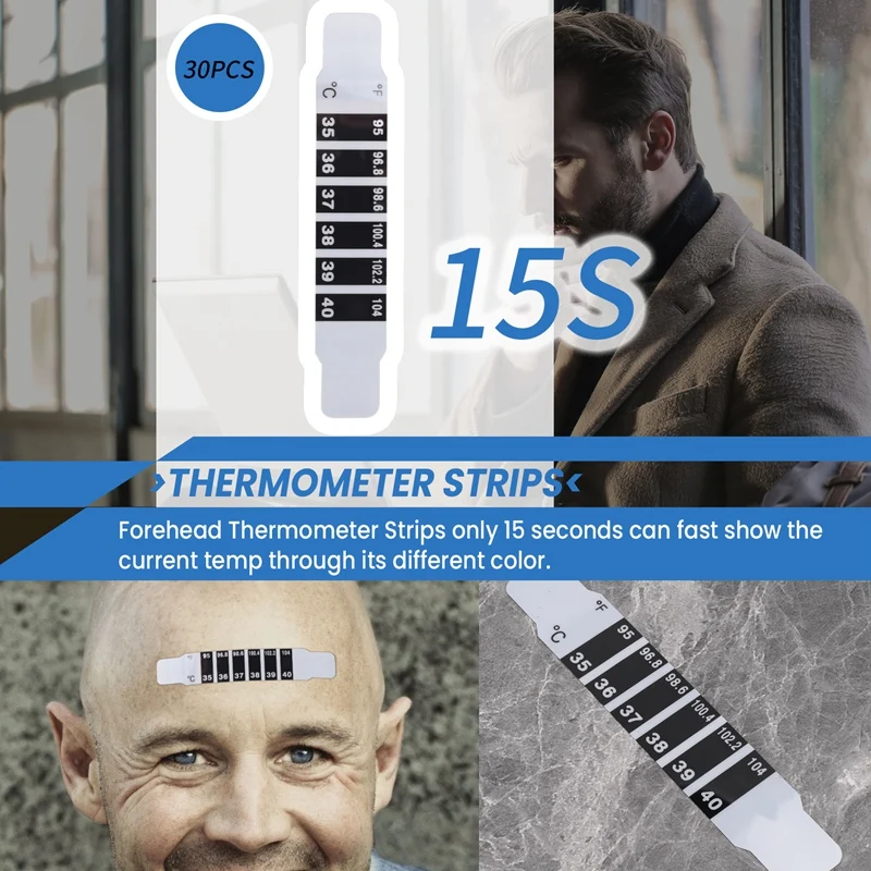 ГОРЯЧАЯ ПРОДАЖА 30 шт. полоски термометра на лбу клейкие многоразовые наклейки