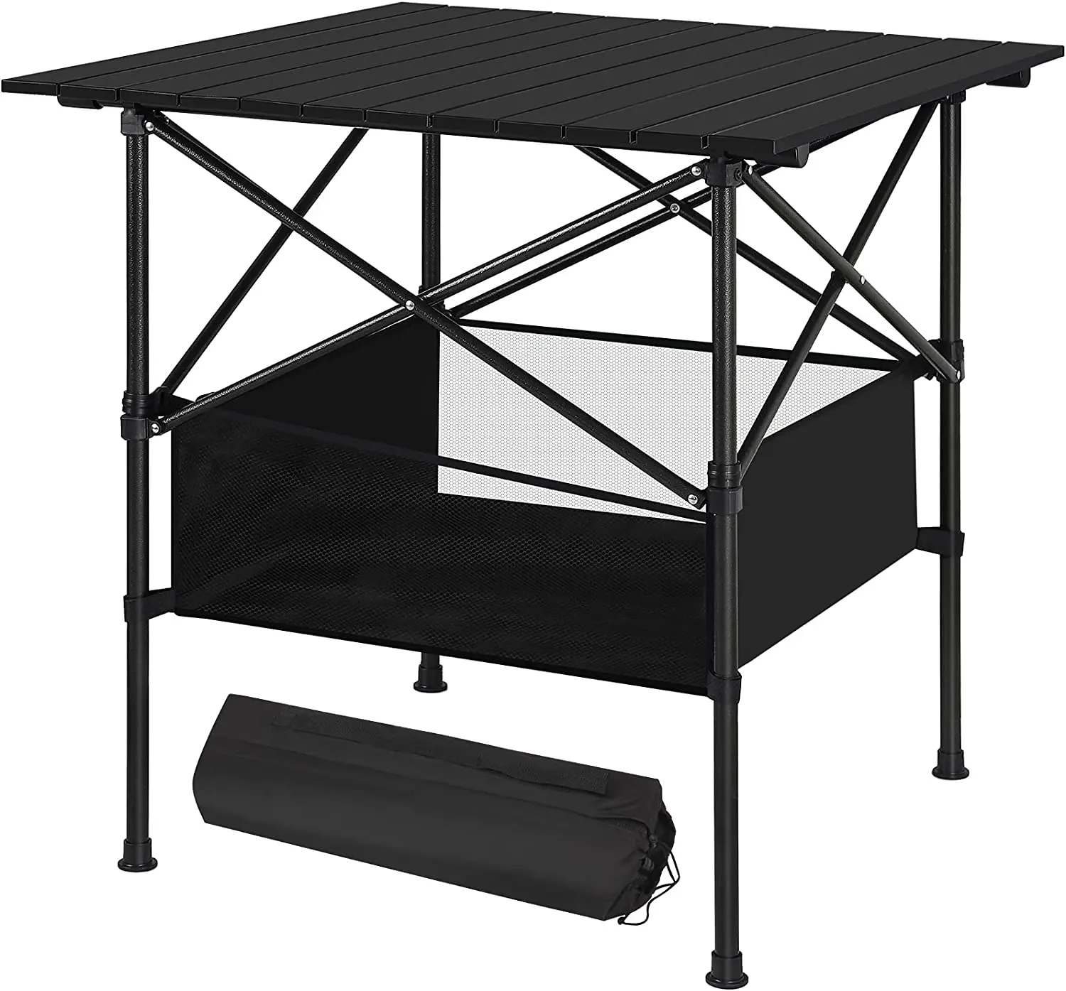 Folding Camping Table - Small, Aluminum, Foldable Tables with Carry Bag 28in x 28in x 28in