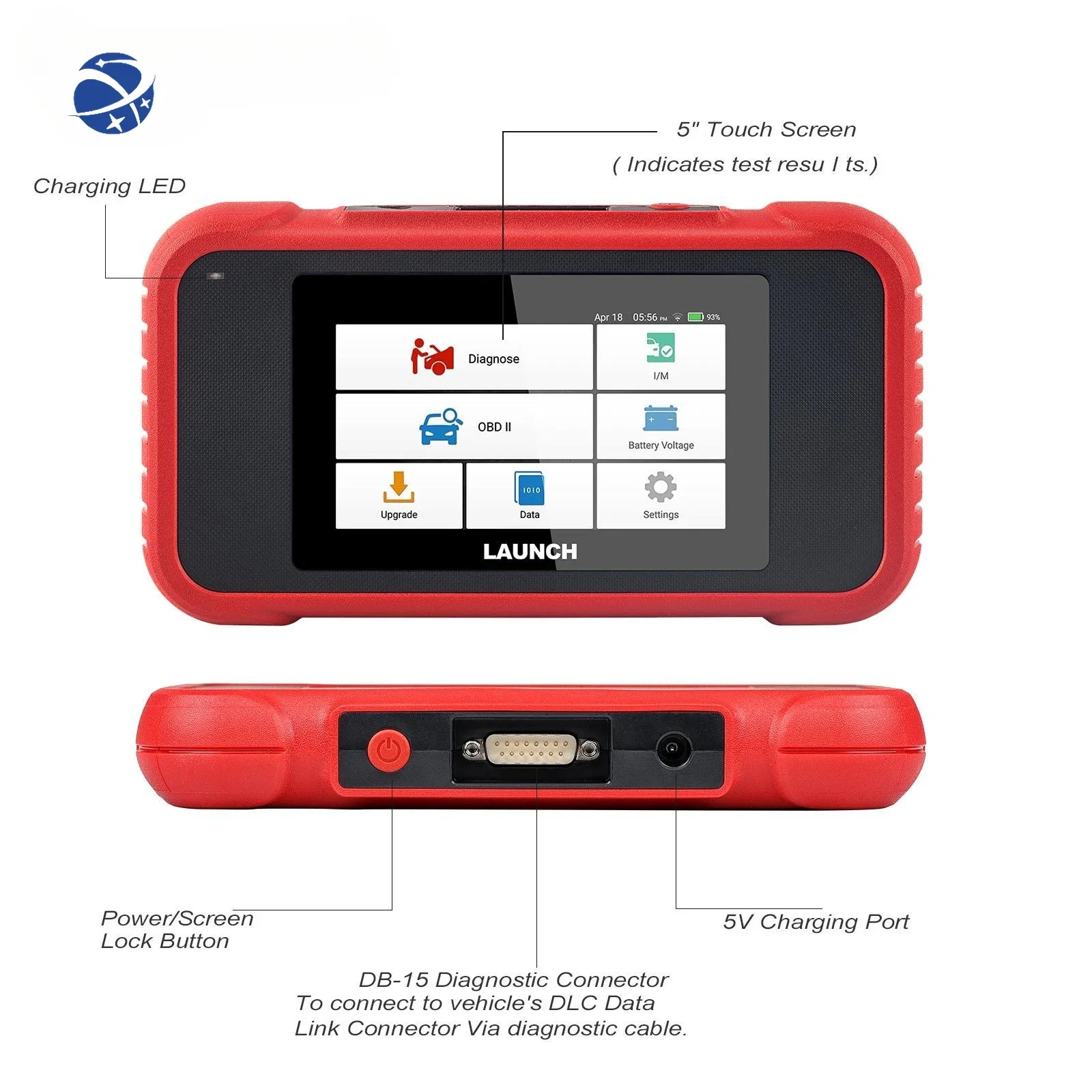 LAUNCH X431 CRP123E OBD2 считыватель кодов для двигателя ABS подушки безопасности SRS коробка