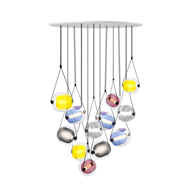 

Colorized Postmodern LED Glass Bubble Designer Lustre Hanging Lamps Pendant Light Suspension Luminaire Lampen For Living Room
