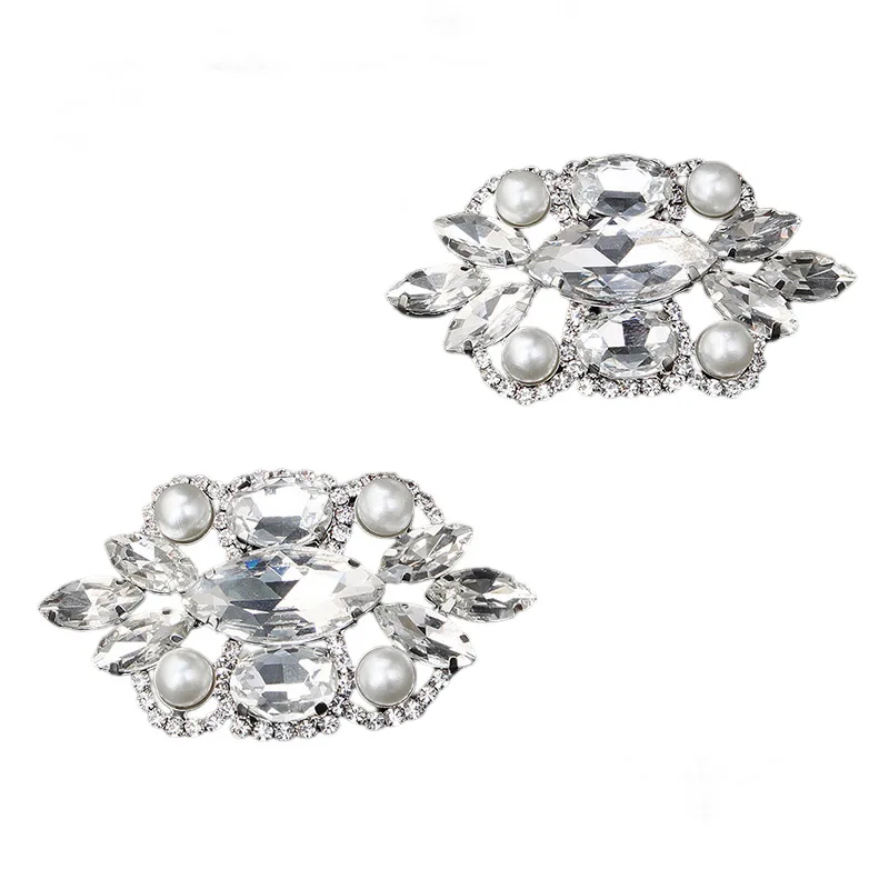

2PCS Rhinestone Shoe Clips Crystal Shone Buckles Decorative Wedding Party Accessories for Women and Girl