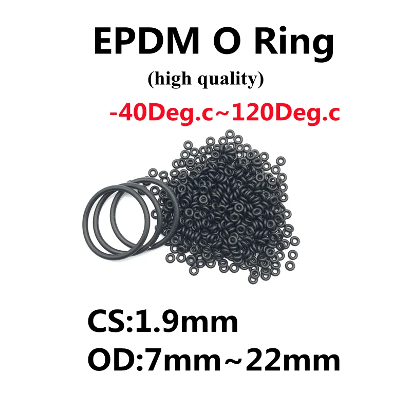

Уплотнительное кольцо EPDM, 10 шт., уплотнительная прокладка, толщина CS 1,9 мм, внешний диаметр 7 ~ 29 мм, EPDM, Автомобильный Круглый, о-образный, КОРР...