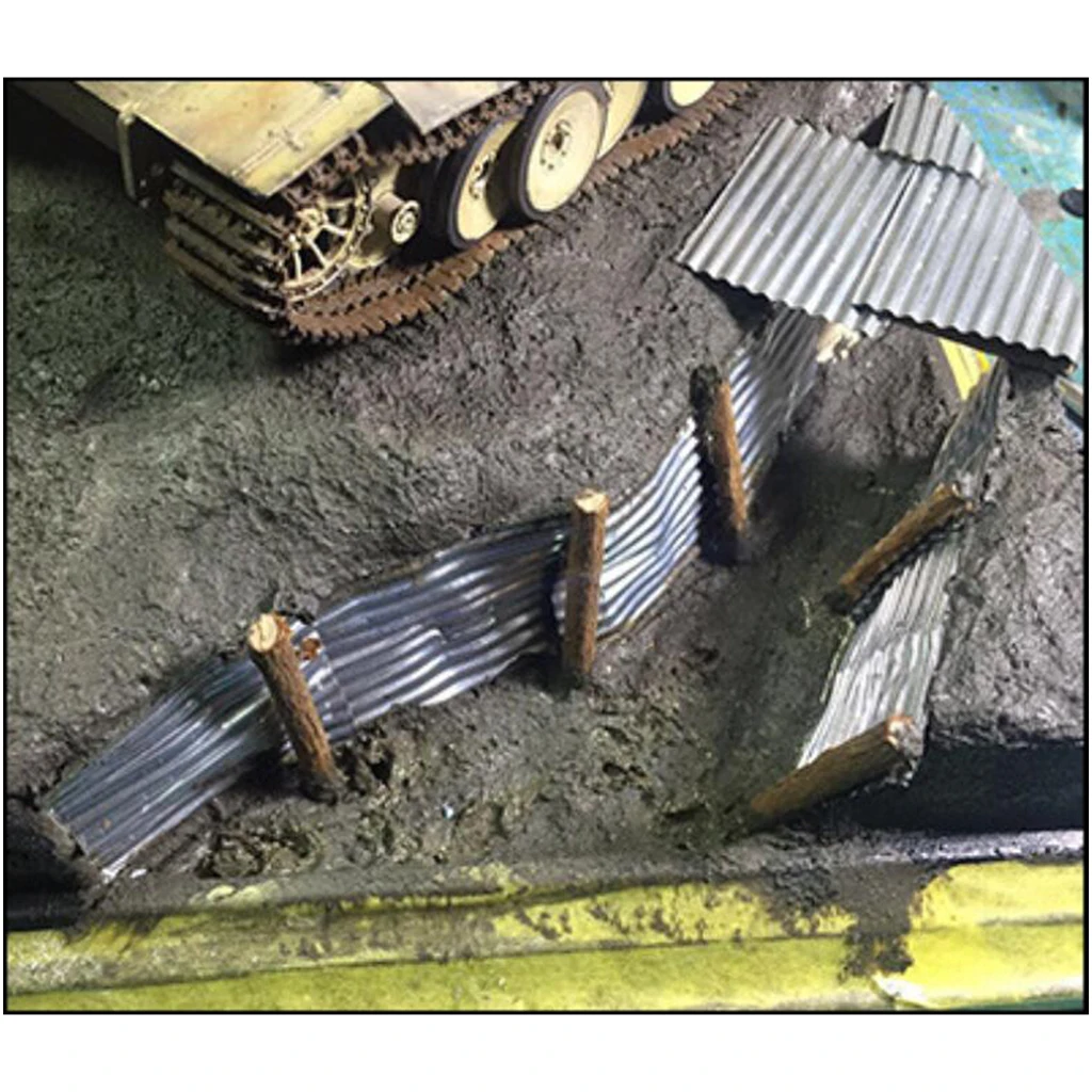

8Pcs Steel Shed Corrugated Tile Miniature Sand Table Material Layouts 1/35 House Dioramas Model Landscape Building