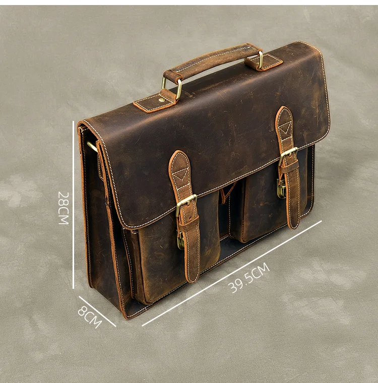 

Мужская сумка из натуральной кожи, мужской портфель для ноутбука, мужская сумка-мессенджер через плечо, вместительные дорожные сумки из кожи Crazy Horse Tc