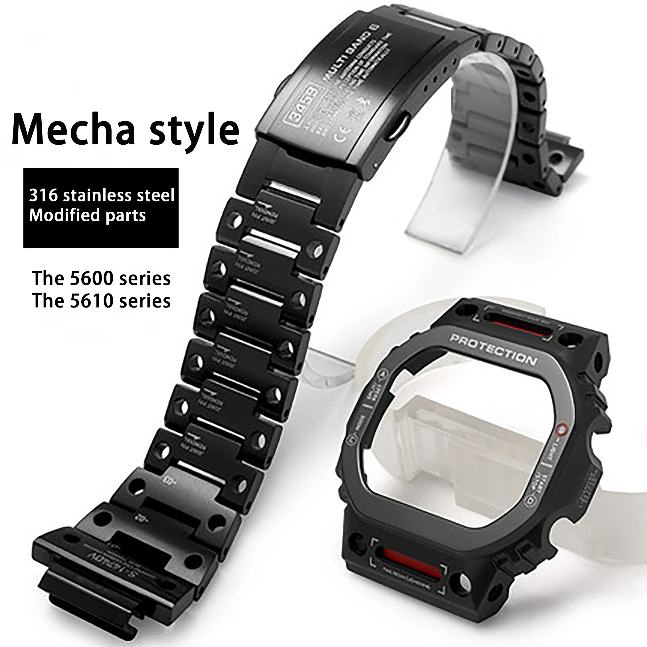 Metal Band for DW5600 Stainless Steel Strap and Case for DW-5600 GW-B5600 GWX-5600 for  DW-5600BB/5600HR Accessories