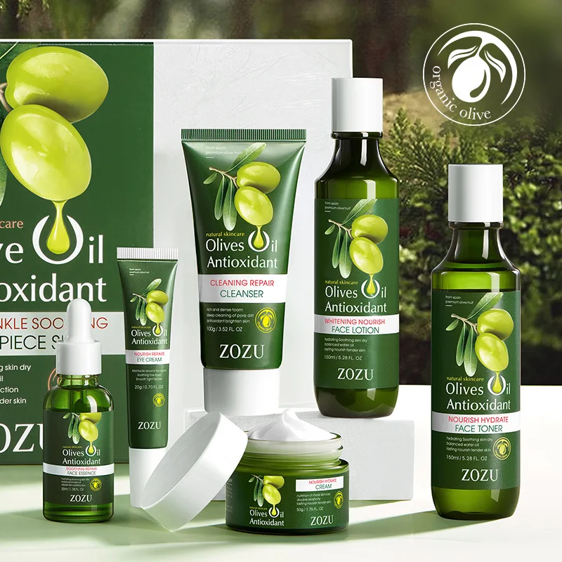 Product Olive Set Anti-wrinkle Soothing Serum Skin Care Kit Face Cream Toner Eye Cream Face Care Women Beauty Health