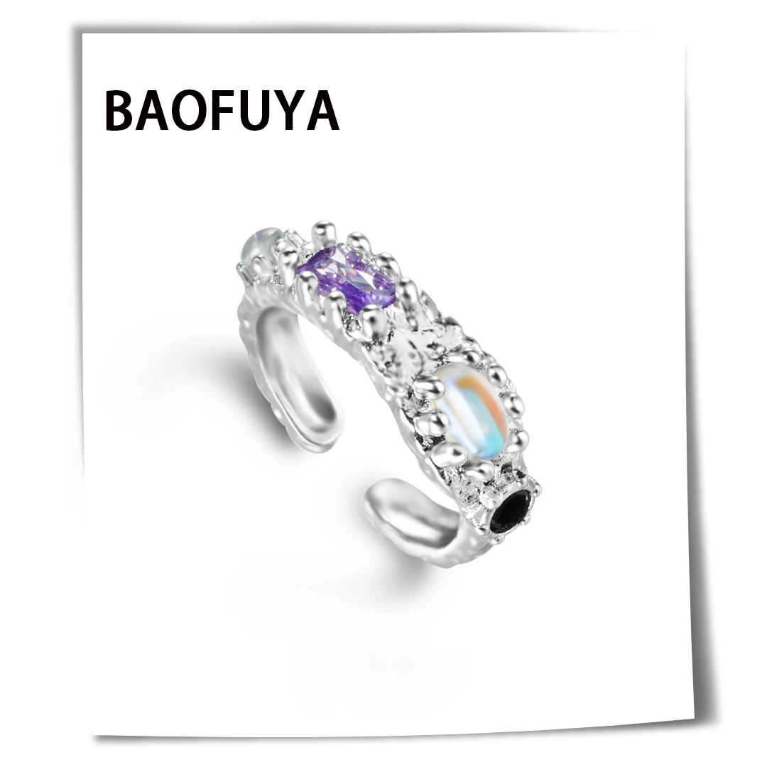 

Irregular Geometric Rings For Women Zircon Crystal Opal Ring Aesthetic Finger Ring Vintage Jewelry Gift Bague