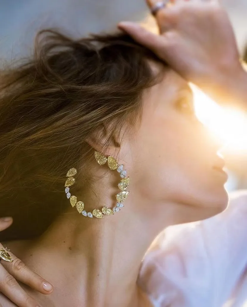 

Trendy Luxury Irregular Geometric Water Drop Earrings For Women Wedding Cubic Zircon CZ Dubai Bridal Earring Bohemia Hot