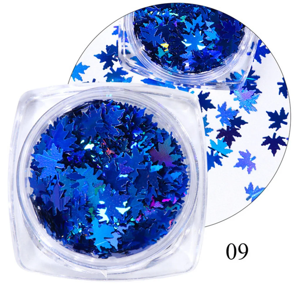 

Fall Nail Glitter, 12 Boxes 3D Holographic Maple Leaf Nail Sequins Splarkly Paillette for Nail Decoration