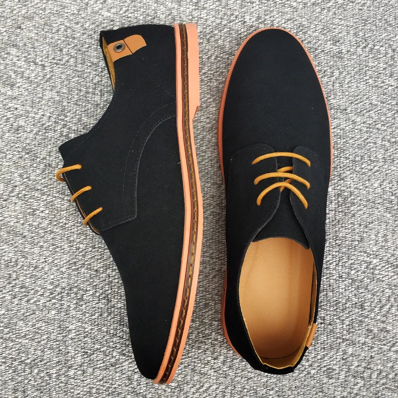 

2022 Spring Suede Leather Men Shoes Oxford Casual Shoes Classic Sneakers Comfortable Footwear Dress Shoes Large Size Flats