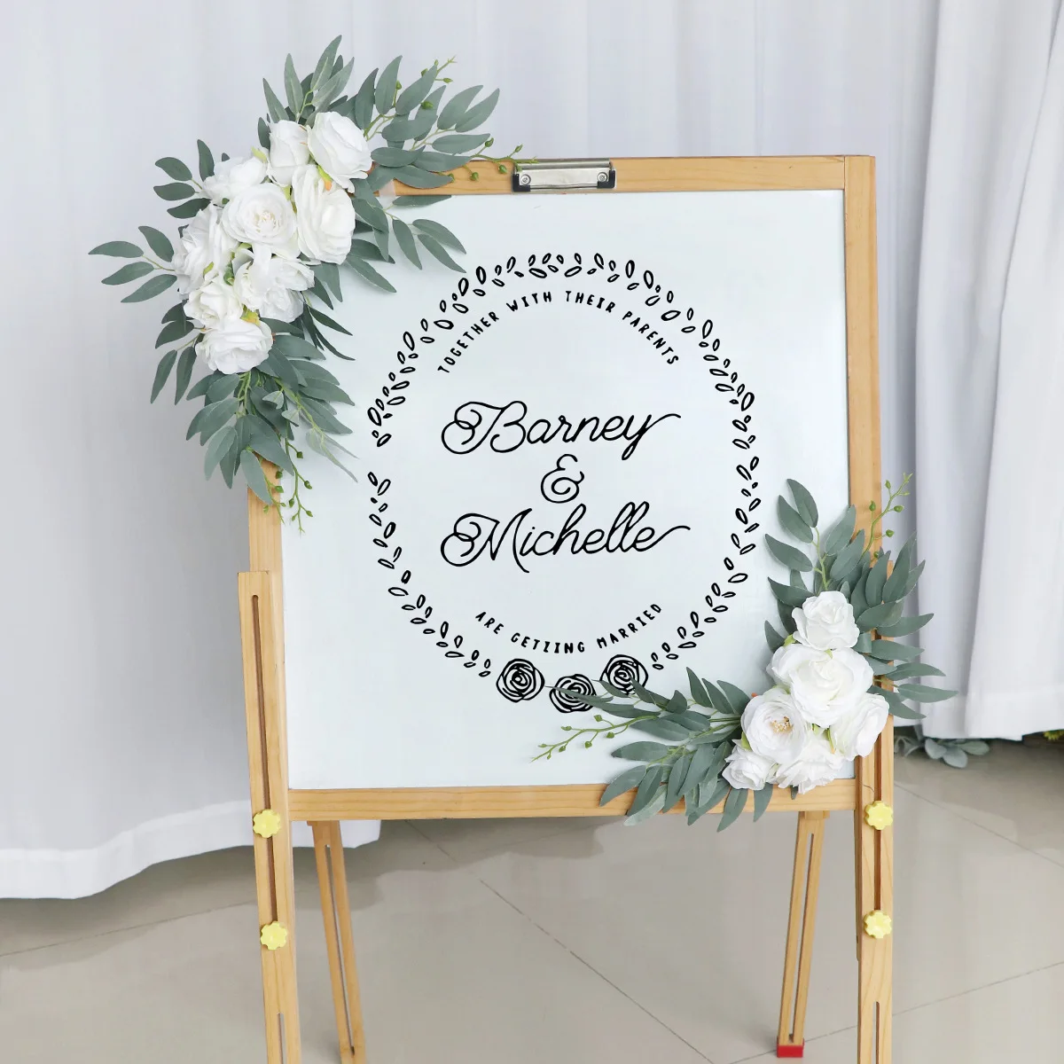 

2PCS/Set Wedding Birthday Party Sign Corner Flower Wedding Welcome Decorative Flower Background Arch Flower