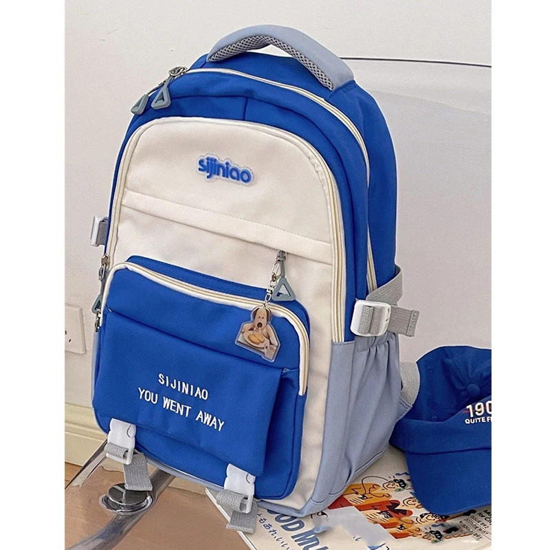 

Рюкзак средней школы для девочек-подростков, милые школьные сумки, повседневные корейские женские сумки, нейлоновые сумки для книг