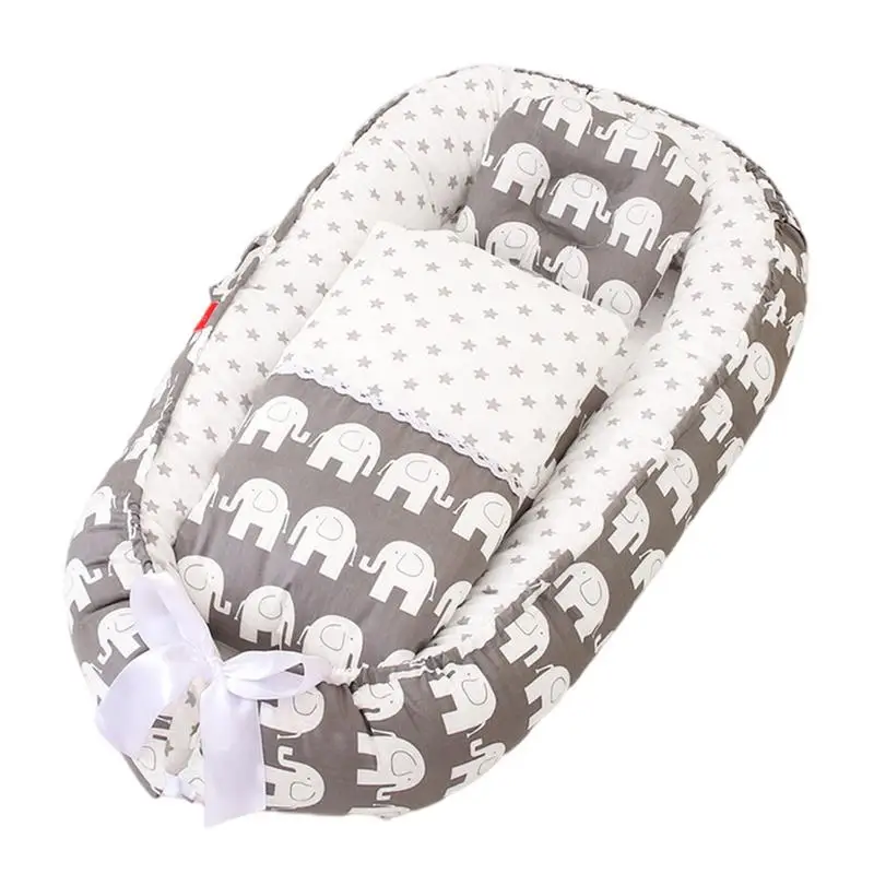 

Baby Nest Bed With Pillow And Quilt Portable Crib Travel Bed Infant Toddler Cotton Cradle For Newborn Baby Bed Bassinet Bumper