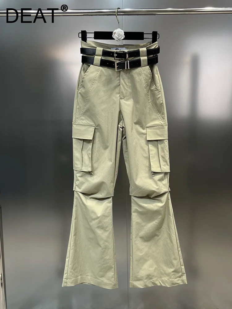 

Женские брюки-карго с двумя ремнями, однотонные брюки составного кроя с карманами, модель 11XX3705 на лето, 2023