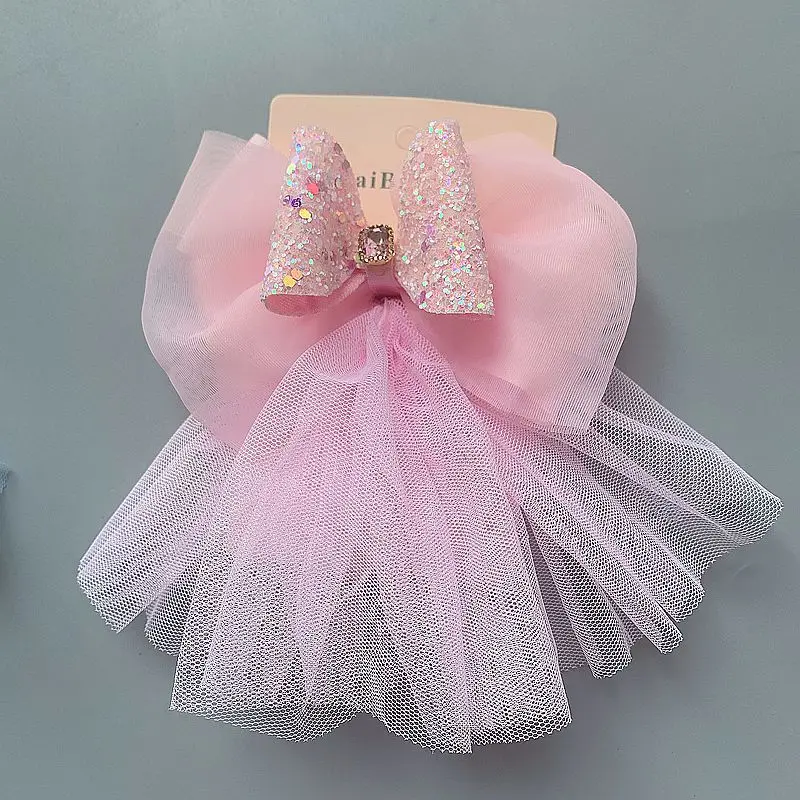 

Children's Headdress Bowknot Press Clip Wedding Flower Girl Headdress