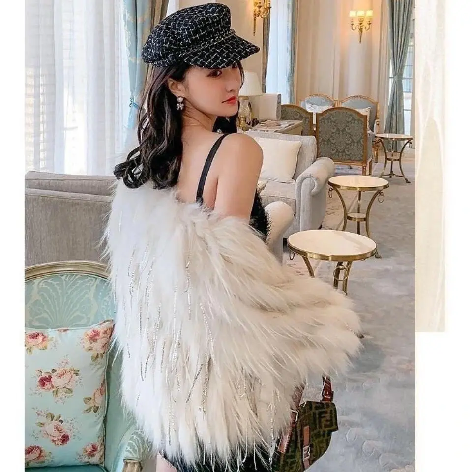 Fur coat Women's medium long autumn and winter wool coat coat