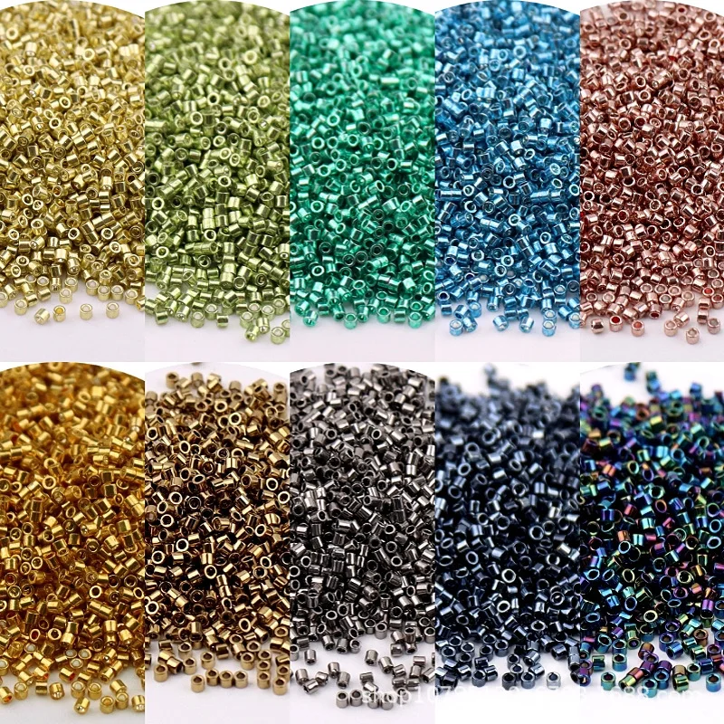 

1.3x1.6mm 1680pcs electroplated metal colored glass rice beads, antique Dong beads uniform size DIY materials accessories etc.