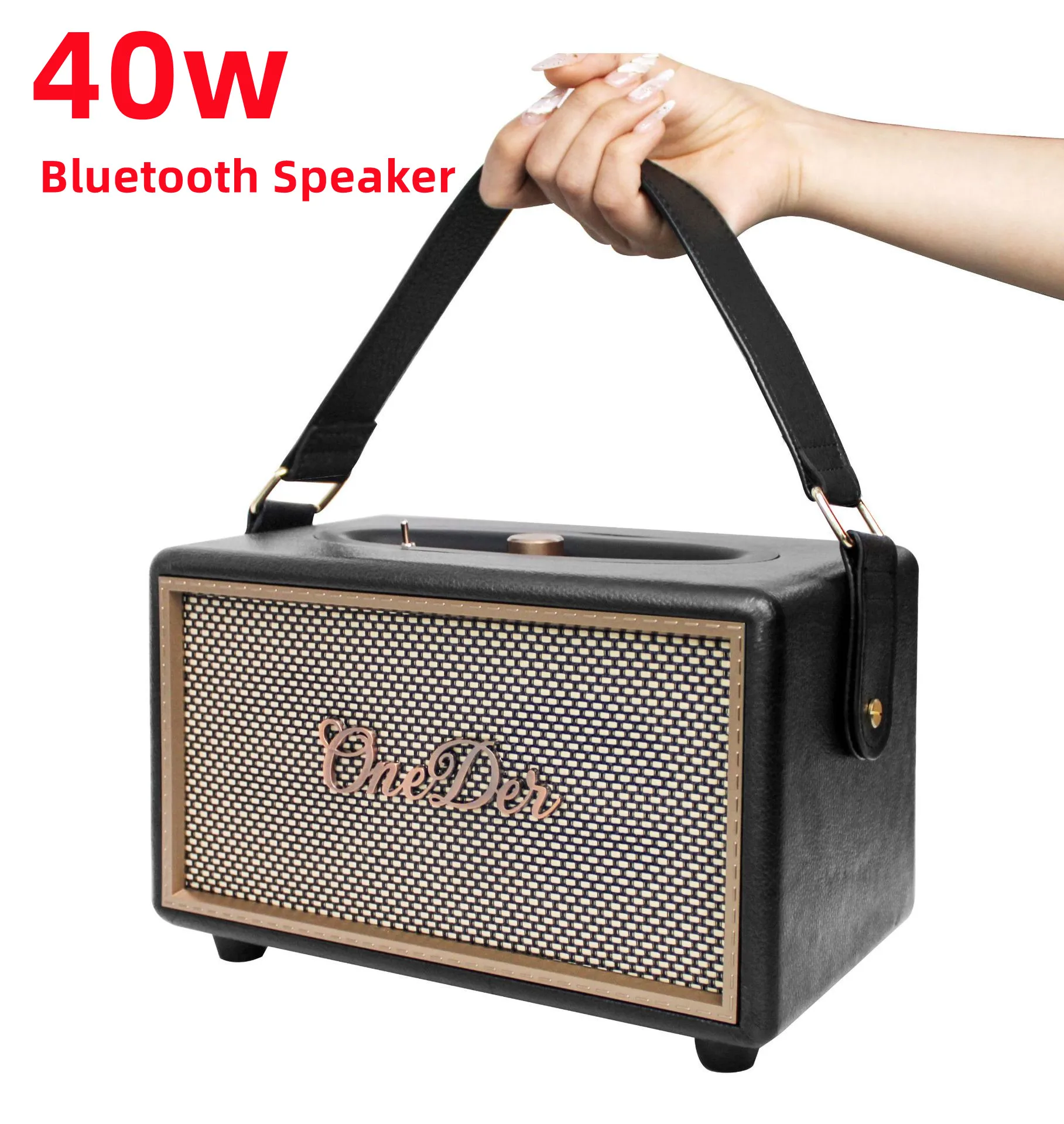

Bluetooth-Колонка Oneder D6 деревянная портативная, 40 Вт, AUX/TF