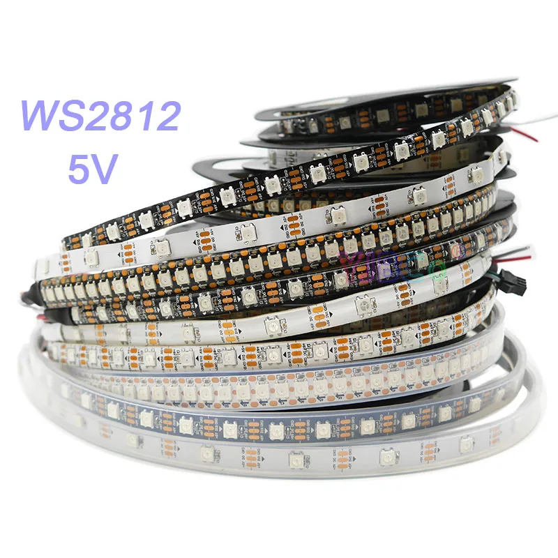 DC 5V 1m/2m/3m/4m/5m WS2812B Smart LED Strip 30/60/74/96/144 leds/m WS2812 IC RGB pixels WS2812B/M Lights Tape IP30/IP65/IP67
