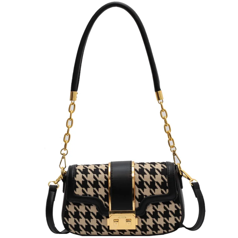 New Luxury Designer Checked Fashionable High Quality Cross Body Shoulder Armpit Small Square Lady Fashionable Purses And Handbag