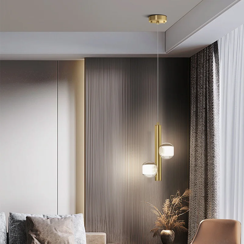

YUNYI Nordic Bedside Chandelier Light Luxury Small Chandelier Modern Creative Brass Crystal Bar Pendant Lamp